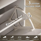 Maupvit Shoe Cabinet with 2 Flip Drawers, Shoe Storage Cabinet for Entryway, Freestanding Shoe Organizer with Open Storage, Farmhouse Narrow Shoe Rack with Wooden Legs for Foyer, Hallway,Antique White Maupvit