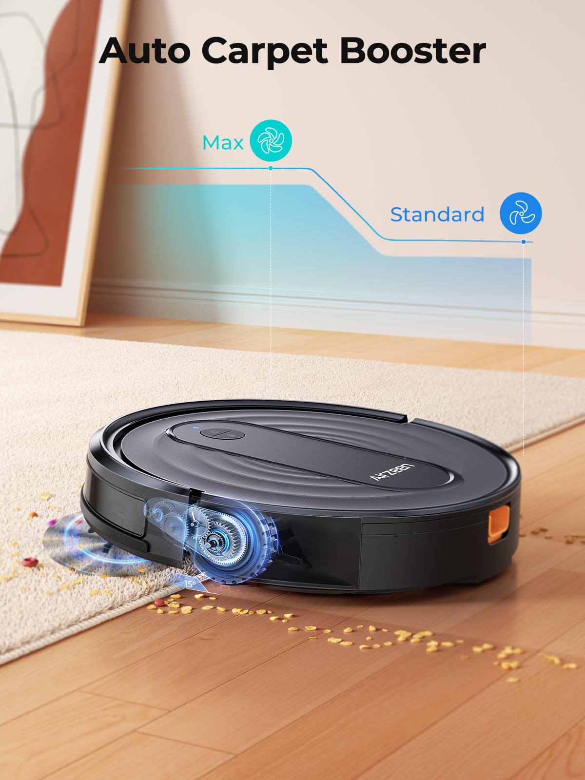Airzeen Robot Vacuum Cleaner with 3000Pa Suction,Personalized Cleaning Settings,Auto Self-Charging Robotic Vacuum,Carpet Booster,App/Alexa/Remote Control, Ideal for Pet Hair/Hard Floor/Carpet,R7 Airzeen