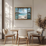 DAZZLEDOTS Diamond Art Kits for Adults, Window Beach Diamond Painting 5D Seaside Diamond Art Kits for Beginners DIY Full Drill Paint by Diamonds Dot Ocean Gem Art for Home Wall Decor 16 x 12 Inch DAZZLEDOTS