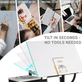 Art Table for Adults,Drafting Table, Adjustable Professional Art Drawing Table, Drawing Table with Stool and Tilting Tabletop, 3 Storage Drawers Craft Desk for Reading, Drawing, Office Use (Black) Doeqkue