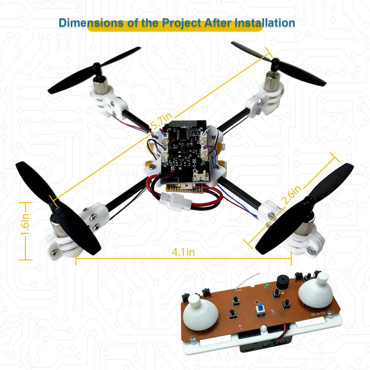 STEM Quadcopter Building Kit with Coreless Motors | Auto Hover Tuning, One-Button Takeoff & 3D Flips | Learn Drone Basics for DIY Enthusiasts and Students (White) EIELEDIY