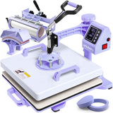 Whubefy 15x15 Heat Press Machine for T Shirts 5 in 1 Combo with 30oz Tumbler Press, Slide Out & Swing Away, Dual Tube Fast Heating, 3 Preset Modes & Counting Function for Bulk DIY Hats, Mugs, Plates Whubefy