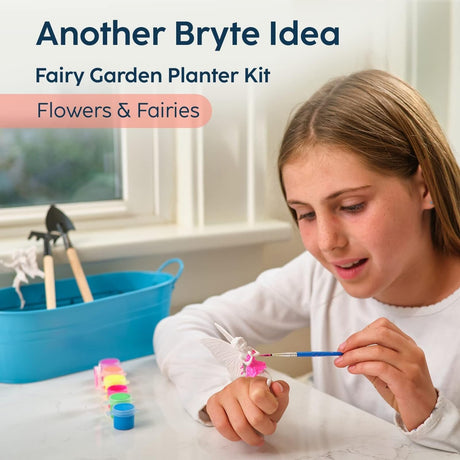 BRYTE Light Up Unicorn Terrarium Kit for Kids - Multicolor - Paint Set & Fairy Lights - Little Girl Crafts - Fairy Garden Kit with Gardening Tools for Kids Ages 4–12 BRYTE