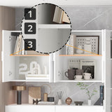 ROMSHINE Large Garage Storage System with 6 Drawers, 3-Piece Workshop Cabinet Set with Wall Mounted Storage, Utility Bookshelf Pantry Cabinet for Home Office Shopping Malls Retail Console, White ROMSHINE