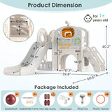 BIERUM 9 in 1 Toddler Playset with Slide, Ring Toss, Basketball Hoop and Telescope - Indoor Outdoor Toddler Playground BIERUM