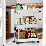 SPACEKEEPER Rolling Storage Cart 3 Tier Bathroom Cart Organizers with Wheels Laundry Room Organization Mobile Shelving Unit Utility Cart Storage Shelves Multi-Functional for Office, Home, Gray SPACEKEEPER