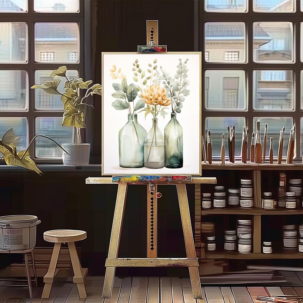 Natuyalo Paint by Numbers Kit for Adults - Flowers in Bottle DIY Adult Paint by Number Kits Acrylic Canvas Painting for Adults Beginners Kids Art Crafts Without Frame, 16x20 Inch Natuyalo