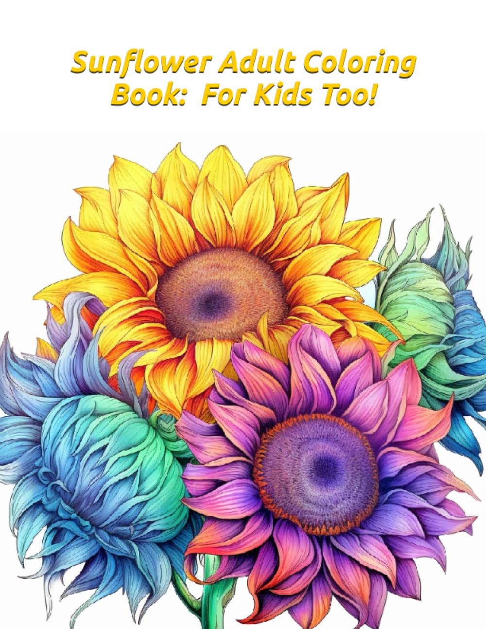 Sunflower Adult Coloring Book: For Kids Too! (Cheap coloring books) Majosta