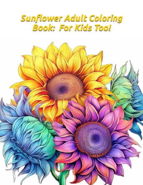 Sunflower Adult Coloring Book: For Kids Too! (Cheap coloring books) Majosta