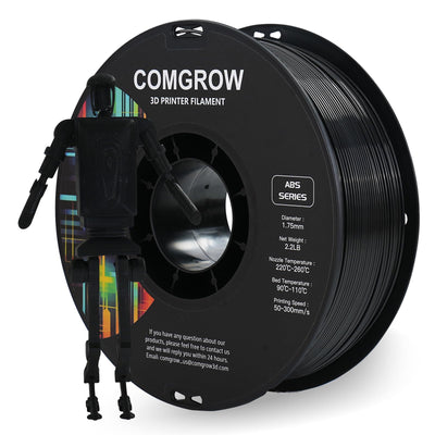 Comgrow ABS Filament 1.75mm, ABS 3D Printer Filament 1.75mm Heat Resistant 1kg ABS 3D Printing Filament 1.75mm, Strong and Durable, Dimensional Accuracy +/- 0.02mm Black