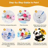 4 Pack Paint by Number for Kids with Wooden Frame, Cartoon Paint by Numbers for Kids Ages 8-12, Elephant, Monkey, Tiger, Panda, DIY Acrylic Oil Painting for Beginners for Home Wall Decor 8X8 inch NEWENMO