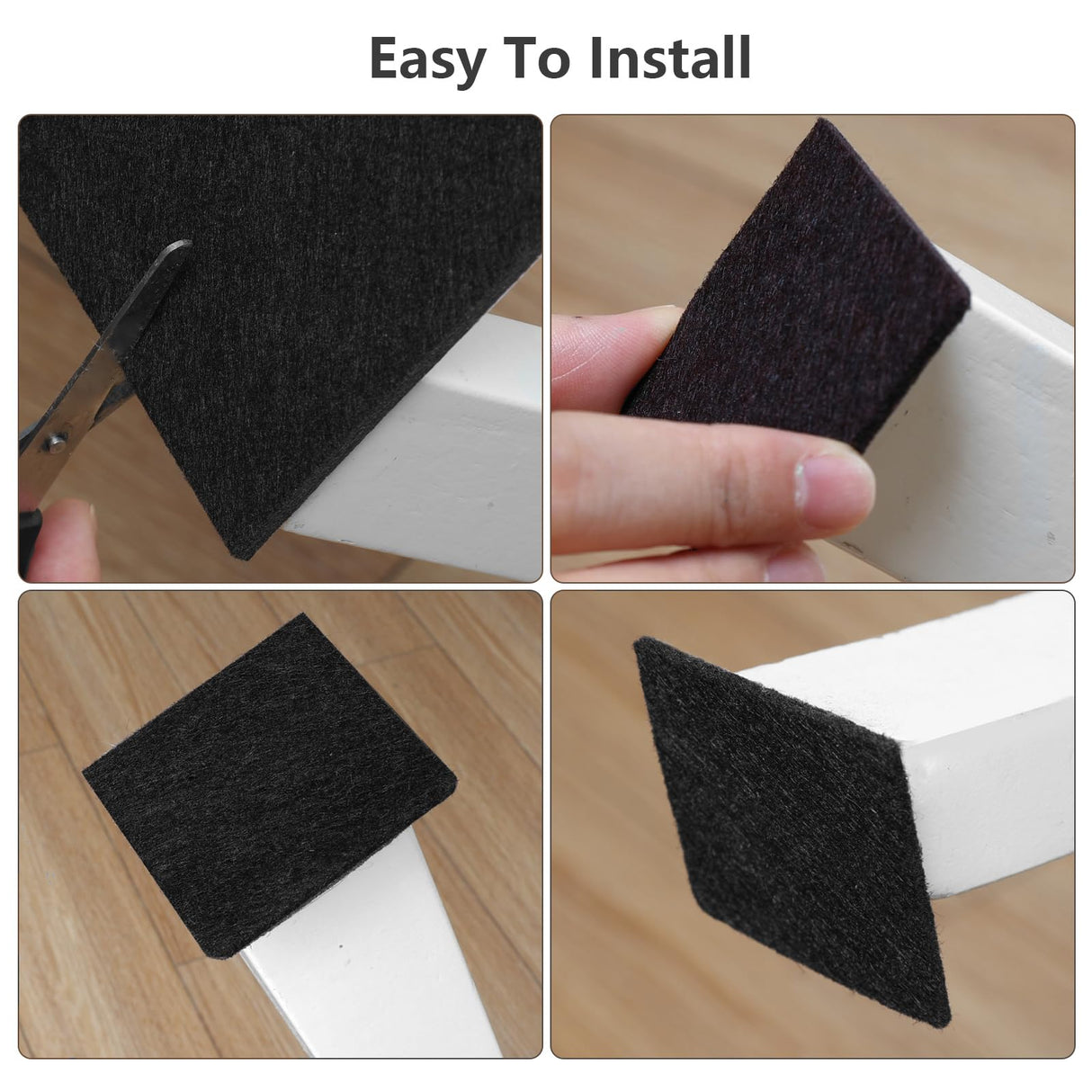 Yelanon Felt Furniture Pads -182 Pcs Premium Felt Pads for Chair Legs Furniture, Floor Protectors for Hardwood Floors, Black Yelanon