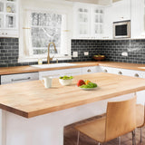 Bme Hevea Solid Wood 6ft L x 39"W Butcher Block Island Countertop, Unfinished Butcher Block Table Top for DIY Desktop/Washer Dryer/Kitchen Bme