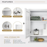 MCS 23x26 White Medicine Cabinet Organizer, Wall Mounted Bathroom Cabinet for Over-The-Toilet Storage, Bathroom Furniture & Restroom Organizer MCS