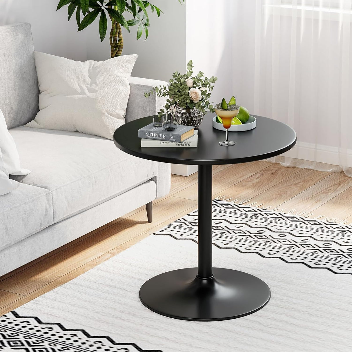 ERGOMASTER Two-in-one Adjustable Height Bar Tables – 24 inch Round Cocktail Table with Sturdy Metal Base, 120 lbs Capacity, 40"/22" Two Convertible Height for Living Room,Restaurant Bistro ERGOMASTER