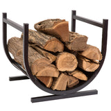 DOEWORKS Small Decorative Indoor/Outdoor Firewood Racks Fireside Log Rack, Black DOEWORKS