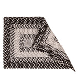 Super Area Rugs 5X8ft Farmhouse Braided Rug - Natural Soft Cotton Carpet for Living Room - Primitive Country Woven Rug - Black/Gray/Ivory Super Area Rugs