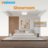 VOLISUN Low Profile Ceiling Fans with Lights and Remote,15.7in Modern Ceiling Fan Flush Mount, 3000K-6500K Dimmable Bladeless LED Fan Light,White Fandelier Ceiling Fans with Lights for Bedroom VOLISUN