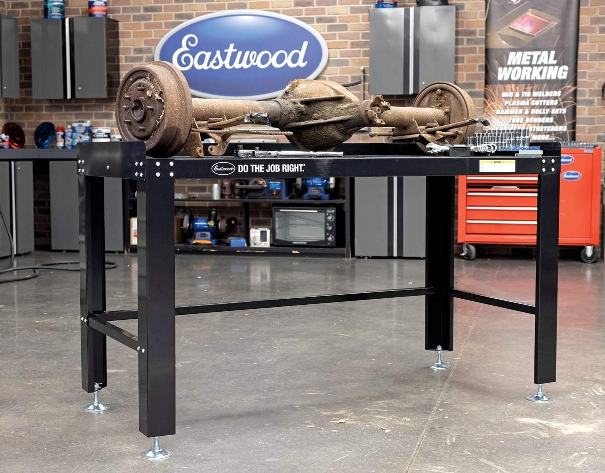 Eastwood Heavy Duty Steel Construction Shop Fully Adjustable Work Bench Holds Up to 1600 Lbs Powder Coated Finish Eastwood