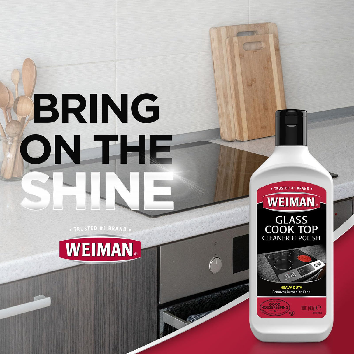 Weiman Cooktop and Stove Top Cleaner Kit - Glass Cook Top Cleaner and Polish 10 oz. Scrubbing Pad, Cleaning Tool, Razor, Scraper Weiman
