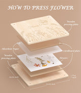 Wakhow Flower Press Kit – 11" x 11" Large Wooden Flower Presser for Adults & Teens | DIY Bouquet Preservation & Dried Flower Art | Ideal Gift for Nature & Craft Lovers Wakhow