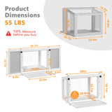 Yardenaler Cat Window Box, Adjustable Window Cat Perch Catio, Wooden Window Catio for Indoor Cats, Fits Vertical Window Frames 26" to 42" Wide, Sunbathing, Napping, Overlooking, White Yardenaler