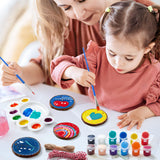 Shuttle Art Natural Wood Slices 70 PCS 2.8-3.1 Inches Craft Wood Ornament Kit, Unfinished Predrilled Wooden Circles with Hole, Jute Twine, Acrylic Paint, Markers for DIY Decoration Shuttle Art