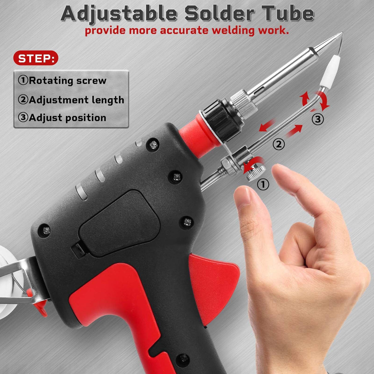 Cordless Soldering Iron Welding Kit - 60W 200-450℃ Adjustable Temperature One-handed Welding Iron With 20V Battery Automatic Soldering Gun Solder Tools for Electronic Repair Soldering Circuit Board MakerHawk