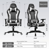 GTRACING Gaming Chair with Speakers Bluetooth Music Video Game Chair Audio Ergonomic Design Heavy Duty Office Computer Desk Chair (White) GTRACING