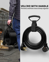 POWGRN 30 AMP 50ft Welder Extension Cord Outdoor 10 Gauge, 250V NEMA 6-50 Heavy Duty Welding Cord 3 Prong, 10AWG SJTW Black, ETL POWGRN