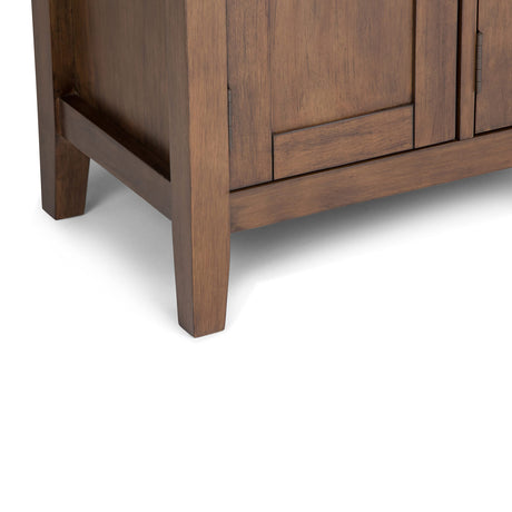 SIMPLIHOME Redmond SOLID WOOD 72 inch Wide Transitional TV Media Stand in Rustic Natural Aged Brown For TVs up to 80 inches for the Living Room and Entertainment Center SIMPLIHOME