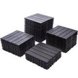 76-Pack Interlocking Deck Tiles - 11.42"x11.42" Dark Gray Polypropylene Flooring, 68.80 Sq.Ft Waterproof & Moisture-Proof Outdoor Patio Tiles, Easy Snap-Together Installation! Zjjseloru