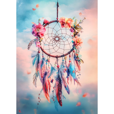 HEIBAGO Diamond Art Painting Kits for Adults, Dreamcatcher 5D Diamond Painting Dots Art Kits for Adults Beginner, DIY Full Round Gem Crystal Art Paint by Diamond, Home Wall Decor 12 x 16 inch