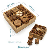 BSIRI 9 Puzzles in a Box - Wooden Brain Teaser Puzzles, 3D Puzzles for Adults, Educational Kids Games, Mind Puzzles for Adults and Brain Games for Kids, Ideal for Birthday Gifts and Patio Decor BSIRI