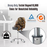 Ainilaily Rolling Stool with Wheels, Heavy Duty 400 lbs Stool for Shop Guitar Lab Tattoo Workbench Medical, Adjustable Swivel Stool Chair (Grey) Ainilaily