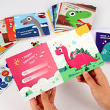 Valentine's Day Puzzle for Kids, 27 Pack Dinosaur Jigsaw Puzzle Cards with Envelopes & Stickers Bulk -for School Classroom Class Boys Girls Toddlers Gift Exchanges and Kids Valentines Party Favor Sets POPGIFTU