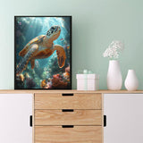 Sea Turtle Diamond Painting Kits for Adults - Diamond Art for Adult Turtle, Gem Painting Crafts Kits Gift, DIY 5D Gem Art Perfect for Home Wall Decor Gifts (16x12 inch) xackcme