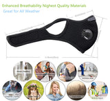 Hayodo Loops Face Dust Mask,Reusable Face Mask with 7 Activated Carbon Filters for Woodworking Construction Mowing Grinding (Black M Plus) Hayodo