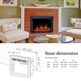 R.W.FLAME 39" Electric Fireplace Insert,Freestanding & Recessed Electric Stove Heater,Touch Screen,Remote Control,750W-1500W with Timer,Colorful Flame Option (39''X27'') R.W.FLAME