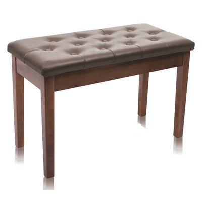 Griffin Brown Wood PU Leather Piano Bench | Double Vintage Design, Ergonomic Chair Musicians Keyboard Stool | Cushion Duet Seat & Sheet Music Storage
