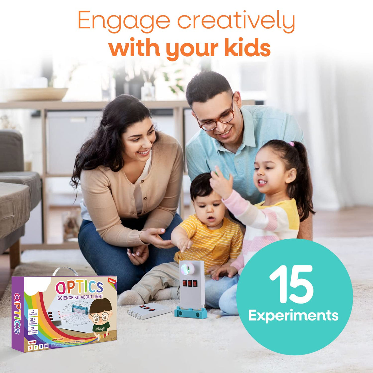 Teenii Optics Science Kit About Light Experiment for Kids, STEM Physics Lab Set Students Education Toys Brithday Gift for Boys Girls Age 8~16 Year Old Teenii