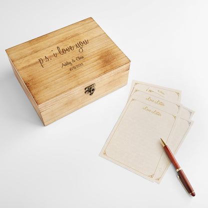 Let's Make Memories Personalized Keepsake Box – for Couples – for Weddings and Anniversaries - Love Letters - WoodArtSupply