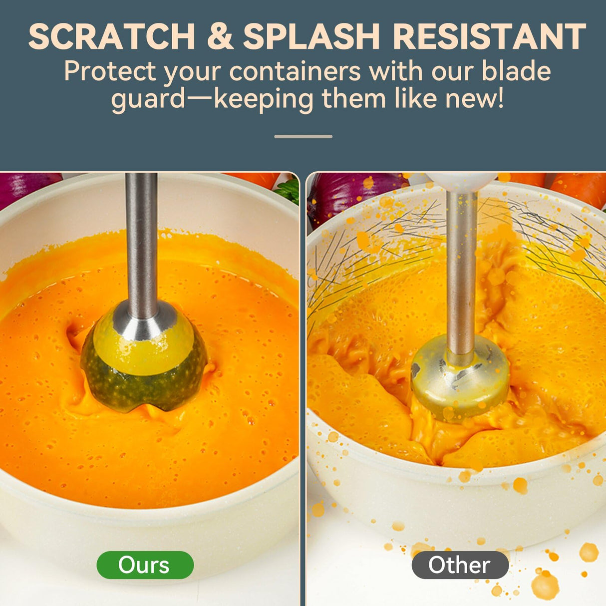 LINKChef 7 in 1 Immersion Blender Scratch Resistant, 2 Titanium Steel Blades 800W Hand Blender, 20 Speed and Turbo Mode Stick Blender Immersion with Whisk, Milk Frother, Food Processor, Beaker LINKChef