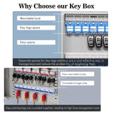 72 Key Cabinet Organizer,Metal Key Lock Box Wall Mount use OTP Technology Unlock,Fixed Password/Bluetooth Unlock, App Remotely Generates Pin Codes DiDiHere