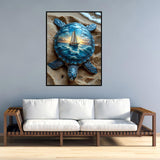 Diamond Painting Kits for Adults 5D Sea Turtle, Sunset Beach Ocean Gem Art for Beginners, DIY Full Drill Diamond Art Kits for Adults, Home Wall Decor, 12x16 Inches Baiwanerxiang