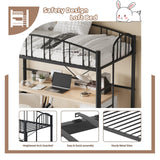 GarveeHome Loft Bed Twin Size, Heavy Duty Metal Loft Bed Frame with Arched Guardrail and Safety Ladder, Space-Saving, No Box Spring Needed, Modern Black GarveeHome