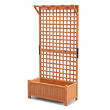 Giantex Raised Garden Bed with Trellis & Roof, 72.5" Wooden Garden Bed, High Trellis for Plant Flower Climbing Pot Hanging, Indoor & Outdoor Planter Box for Yard, Garden, Balcony Giantex