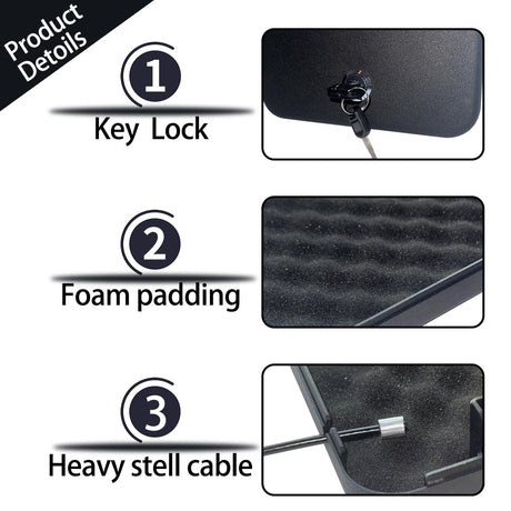 Pistol, portable travel firearm safe, pistol lockbox, car firearm safe with key lock, black Generic