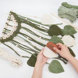 ORIGACH DIY Macrame Leaf Wall Hanging Kit Boho Macrame Leaf Tapestry Kit for Adults Beginner Handmade Macrame Feather Wall Hanging Decor for Living Room Bedroom ORIGACH