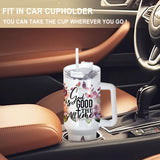 Maucircol 40 Oz Sublimation Tumbler with Handle 4 Pack, Stainless Steel Sublimation Tumbler Mug Blanks with Handle, White Maucircol